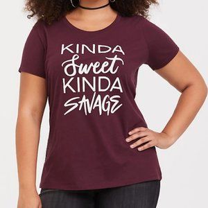 TORRID size 3 Slim Fit Tee - Kinda Sweet KInda Savage